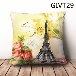 Gối vuông in hình mùa xuân nước Pháp GVHT29