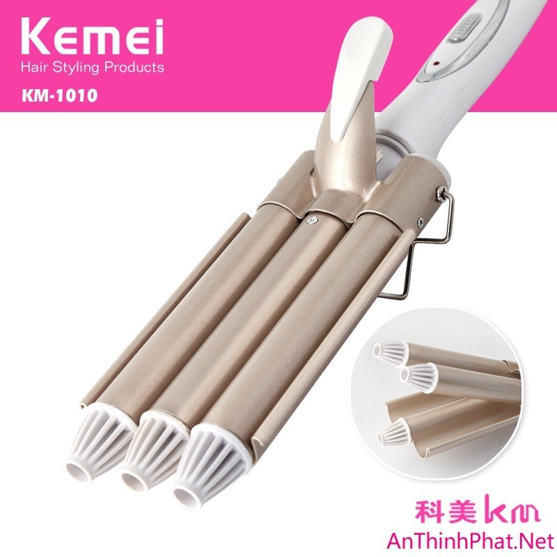 Máy tạo kiểu tóc Máy Uốn Tóc 3 Trục Kemei 1