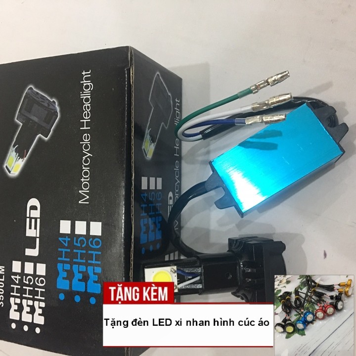 Hình ảnh Đèn LED trợ sáng 2 tim có Quạt tản nhiệt cho xe máy siêu sáng A218-TK06 - Tặng kèm 02 đèn Led xi nhan cúc áo cực hot