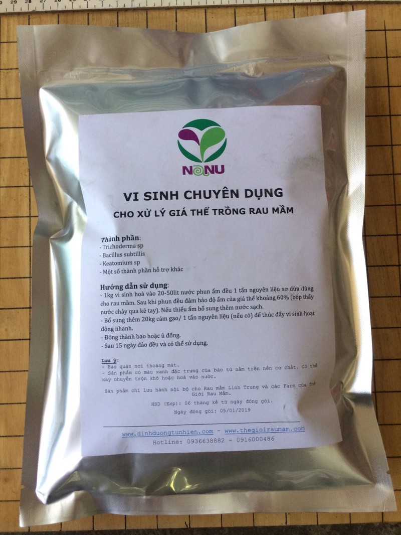 Vi sinh chuyên dụng cho xử lý giá thể trồng rau mầm 2