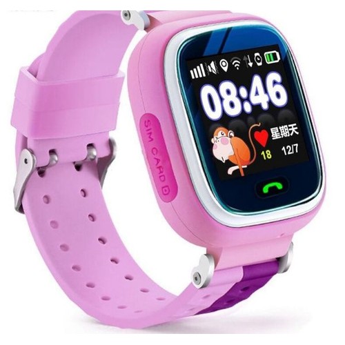 đồng hồ thông minh màu hồng cảm ứng đèn pin camera nghegọi định vị q10
