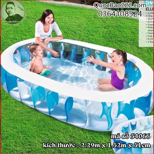 Bể Bơi Phao Họa Tiết Trong Suốt 2.29m x 1.52m x 51cm - Bestway 54066