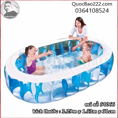 Bể Bơi Phao Họa Tiết Trong Suốt 2.29m x 1.52m x 51cm - Bestway 54066