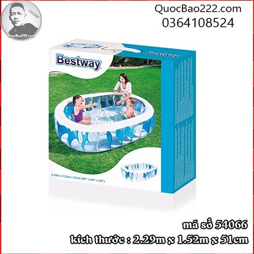 Bể Bơi Phao Họa Tiết Trong Suốt 2.29m x 1.52m x 51cm - Bestway 54066