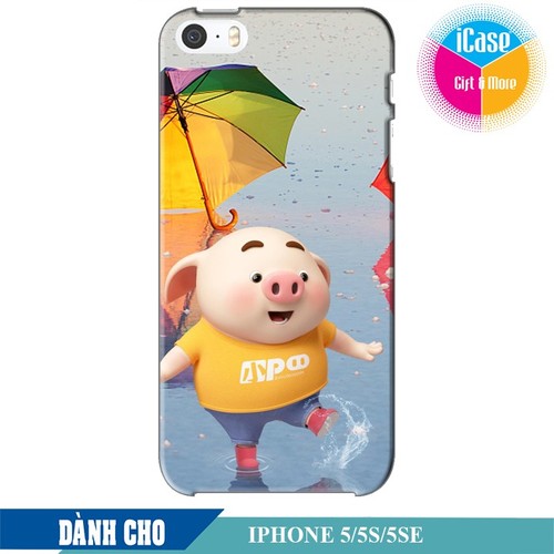 Ốp lưng nhựa cứng nhám dành cho iPhone 5S in hình Heo Con Tinh Nghịch