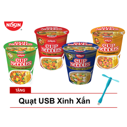 Thùng 12 Ly Mì Cup Noodles Nissin 4 Hương Vị Tặng Bình Nước Xinh Xắn