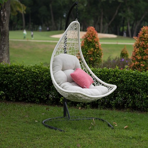 Xích đu trứng nhựa giả mây Furnist Sky L trắng 5