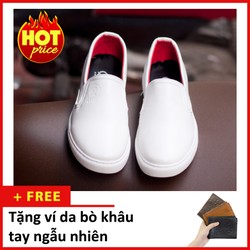 Giày Slip On Nam Aroti Đế Khâu Chắc Chắn Phong Cách Đơn Giản Màu Trắng - M498-TRANG-020319 Giày Slip On Nam Aroti Đế Khâu Chắc Chắn Phong Cách Đơn Giản Màu Trắng - M498-TRANG-020319
