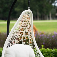 Xích đu trứng nhựa giả mây Furnist Sky L trắng 4