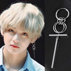 Khuyên tai V chữ thập khuyên tai BTS thiết kế độc đáo phong cách thời trang cá tính Hàn quốc Khuyên tai V chữ thập khuyên tai BTS thiết kế độc đáo phong cách thời trang cá tính Hàn quốc