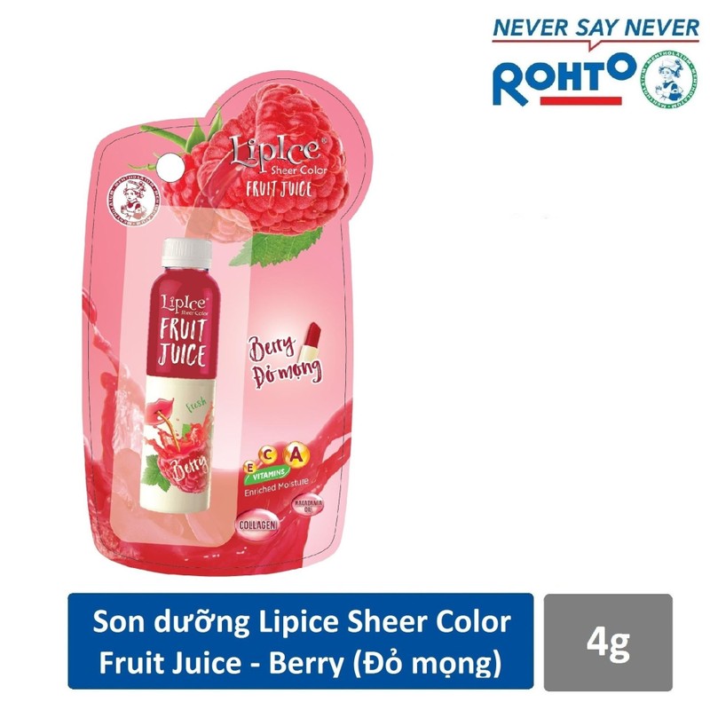 Son LipIce Sheer Color Fruit Juice Berry đỏ mọng 1