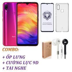Xiaomi Redmi Note 7 Pro Ram 6GB 128GB Hồng + Ốp lưng + Cường lực 9D Full màn + Tai nghe - Hàng nhập khẩu