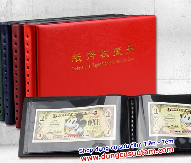 Album Đựng Tiền Giấy Mini Cầm Tay, 20 phơi đen, đựng được 40 tờ tiền sưu tầm