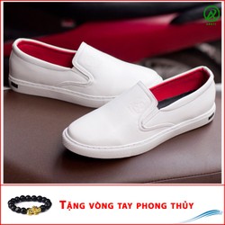 Giày Slip On Nam Aroti Đế Khâu Chắc Chắn Phong Cách Đơn Giản Màu Trắng - M498-TRANG-030319 Giày Slip On Nam Aroti Đế Khâu Chắc Chắn Phong Cách Đơn Giản Màu Trắng - M498-TRANG-030319