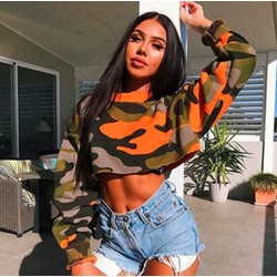 Áo Croptop Camo Rằn Ri Áo Croptop Camo Rằn Ri