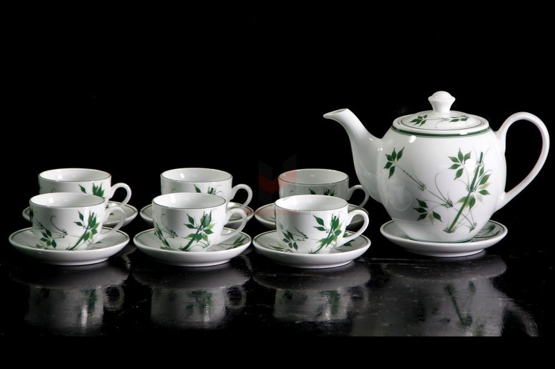 THƯỞNG TRÀ NGON Với Bộ Ấm Chén Bát Trằng Hoa Nhài Vẽ Trúc, Bộ Ấm Pha Trà Đẹp, Bộ Chén Trà, Ấm Chén Bát Tràng, Bộ Tách