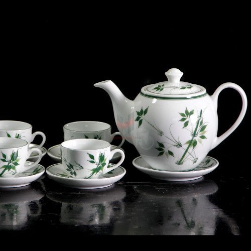 THƯỞNG TRÀ NGON Với Bộ Ấm Chén Bát Trằng Hoa Nhài Vẽ Trúc, Bộ Ấm Pha Trà Đẹp, Bộ Chén Trà, Ấm Chén Bát Tràng, Bộ Tách