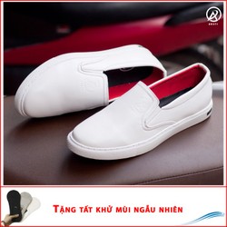 Giày Slip On Nam Aroti Đế Khâu Chắc Chắn Phong Cách Đơn Giản Màu Trắng - M498-TRANG|010419 Giày Slip On Nam Aroti Đế Khâu Chắc Chắn Phong Cách Đơn Giản Màu Trắng - M498-TRANG|010419