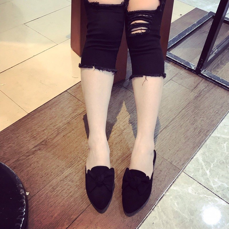 Giày sục nơ da lộn | Giày sục nữ 3