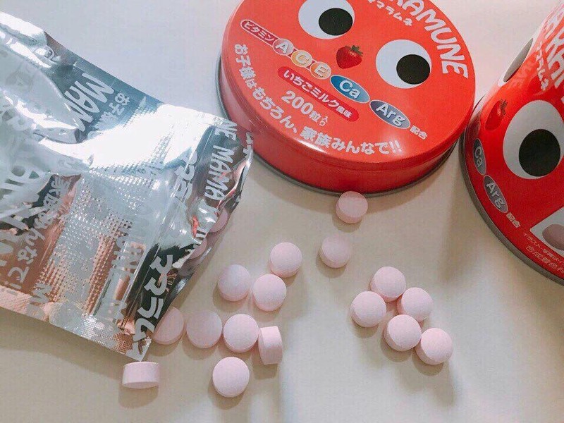 Kẹo biếng ăn  cho Trẻ Mama Ramune của Nhật Bản 200viên Kích thích ăn ngon