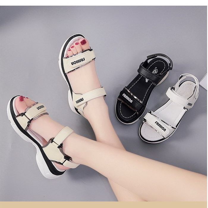 Giày sandal bánh mì quai dán ánh kim |Giày sandal bánh mì nữ 4