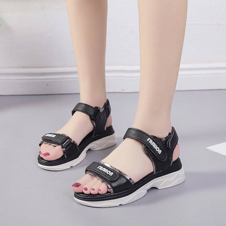 Giày sandal bánh mì quai dán ánh kim |Giày sandal bánh mì nữ 5