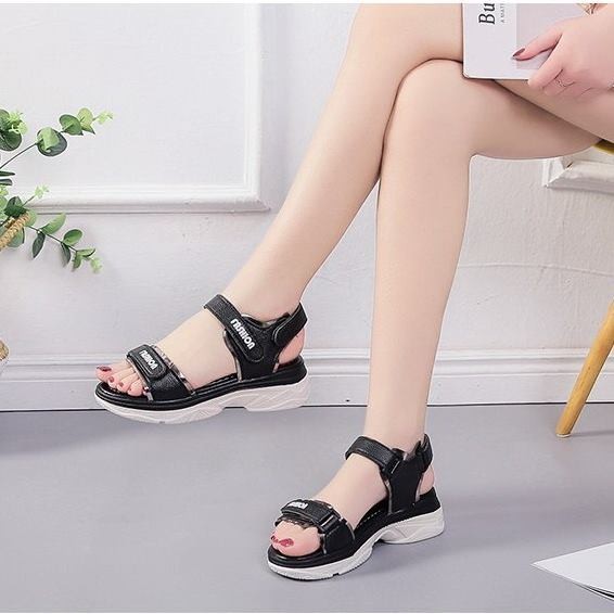 Giày sandal bánh mì quai dán ánh kim |Giày sandal bánh mì nữ 2