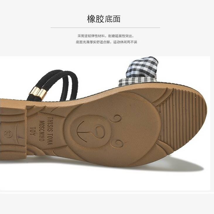 Giày sandal nơ caro đế gấu |Giày sandal thời trang nữ 2