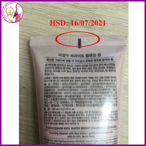 sữa rửa mặt gạo the face shop 150ml Hàn Quốc