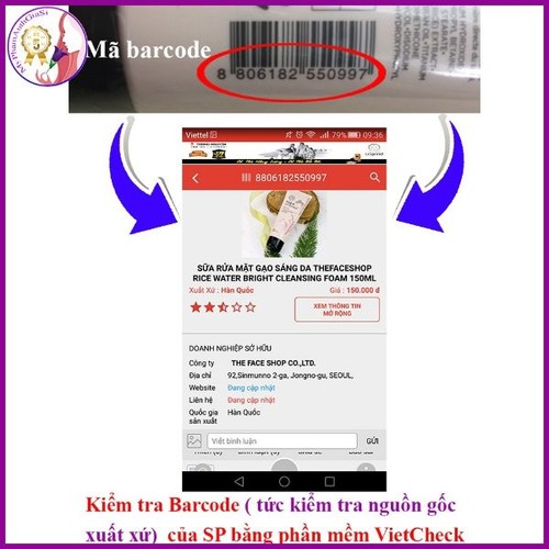 sữa rửa mặt gạo the face shop 150ml Hàn Quốc