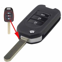 Vỏ khoá Gập Độ Honda City Jazz 3 nút bấm Vỏ khoá Gập Độ Honda City Jazz 3 nút bấm