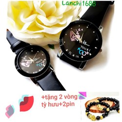 đồng hồ cặp 2 cái Love tặng 2 vòng tỳ hưu 2 pin – caplove02