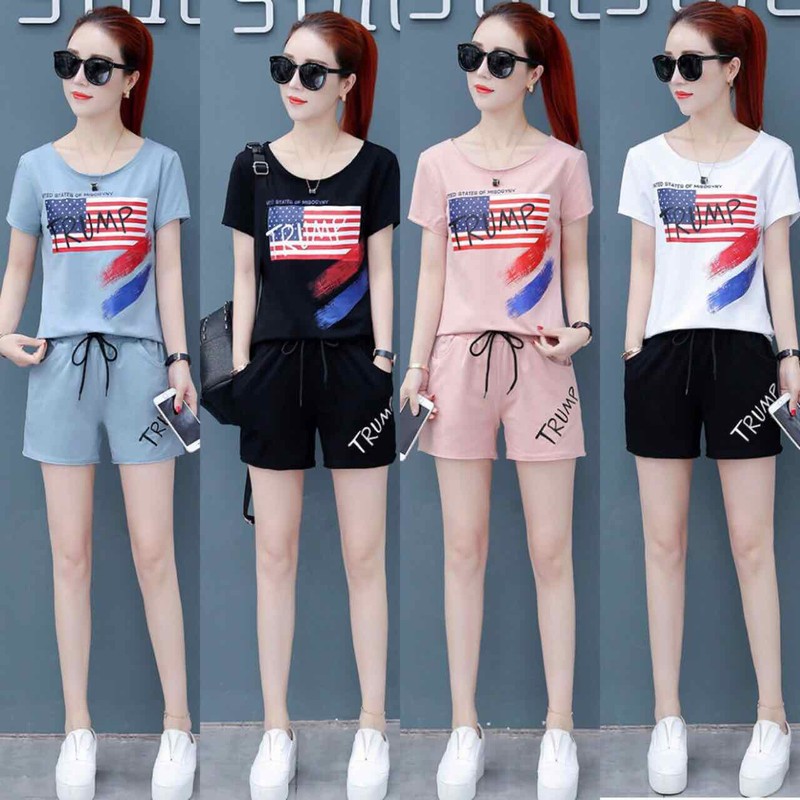 Bộ quần áo thể thao in chữ trum thời trang Bộ quần áo thể thao in chữ trum thời trang