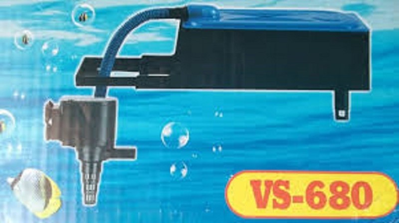 Máy bơm bể cá VS-680 - Bộ Máng và Máy Bơm Lọc Nước Hồ Cá - Có bông lọc