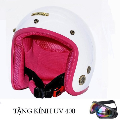 MŨ BẢO HIỂM 3 4 OMEGA TẶNG KÍNH CHÍNH HÃNG THỜI TRANG NHIỀU MÀU SẮC
