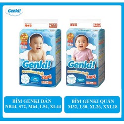 Bỉm GENKI Dán NB44,S72,M64,L54,XL44