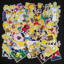 Bộ Sticker dán cao cấp chủ đề GIA ĐÌNH SIMPSONS - Dùng dán Xe, dán mũ bảo hiểm, dán Laptop...