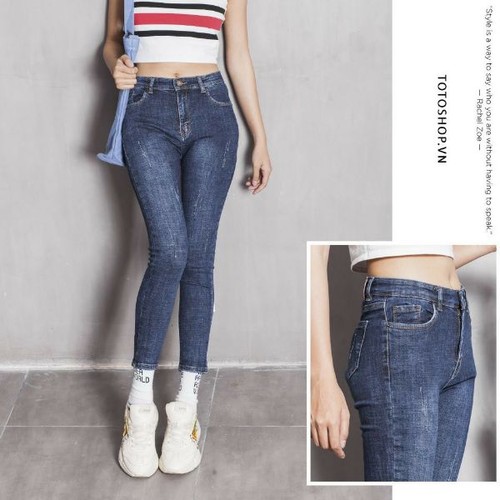 Quần Jeans nữ ống vẩy cạp cao 3 cúc | Jeans Style