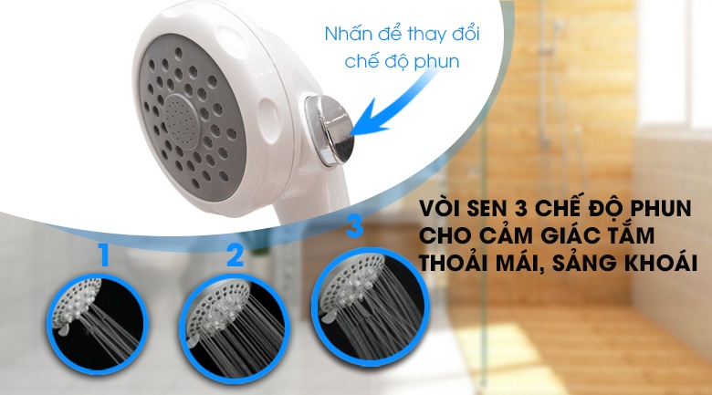 3 chế độ phun - Máy nước nóng Panasonic DH-4MP1VW 4.5 kW