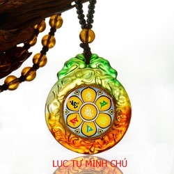 Dây chuyền phong thủy ngũ sắc lục tự lưu ly minh chú hộ mệnh Dây chuyền phong thủy ngũ sắc lục tự lưu ly minh chú hộ mệnh
