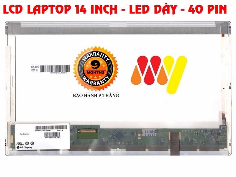 Hình ảnh Màn Hình Laptop 14 Inch LED Dày 40 Pin ThayThế Cho Dell HP Lenovo Toshib LG Asus HÀNG CHẤT LƯỢNG