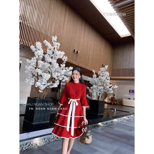 4768560 , 17961047 , 15_17961047 , 300000 , Dam-xoe-tang-tay-loe-phoi-vien-khoet-eo-cot-no-Cao-Cap-15_17961047 , sendo.vn , Đầm xòe tầng tay loe phối viền khoét eo cột nơ Cao Cấp Đầm xòe tầng tay loe phối viền khoét eo cột nơ Cao Cấp