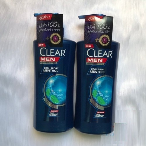 Hình ảnh Combo 2 chai dầu gội clear bạc hà 400ml và Clear men 410ml