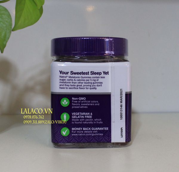 Kẹo dẻo ngủ ngon Natrol Gummies Melatonin 10mg 60 viên