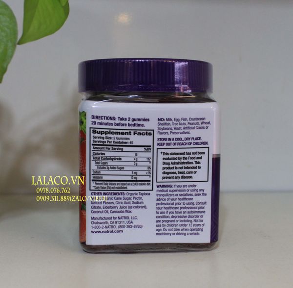 Kẹo dẻo ngủ ngon Natrol Gummies Melatonin 10mg 60 viên