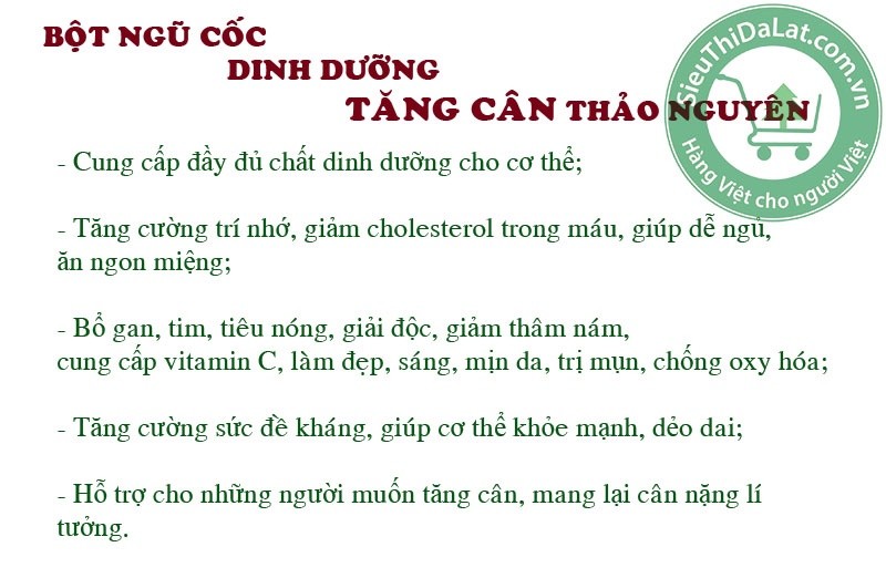 BỘT NGŨ CỐC DINH DƯỠNG TĂNG CÂN THẢO NGUYÊN TRẦN MAO
