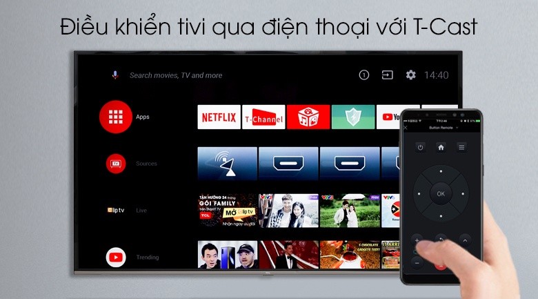 Android Tivi TCL 4K 65 inch L65P8-UF - Điều khiển tivi bằng điện thoại Android Tivi TCL 4K 65 inch L65P8-UF - Điều khiển tivi bằng điện thoại