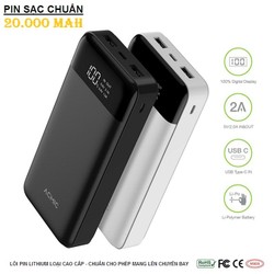 PIN 20000 mAh có màn hình LED hiển thị - lõi pin chuẩn có thể lên máy bay PIN 20000 mAh có màn hình LED hiển thị - lõi pin chuẩn có thể lên máy bay