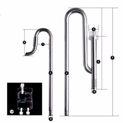 In out inox 304 mufan phi 16- ống in out thủy sinh tốt nhất