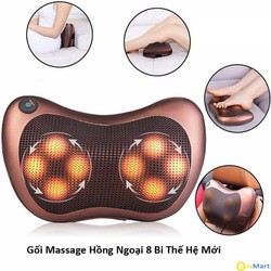 gối mát xa hồng ngoại 8 bi